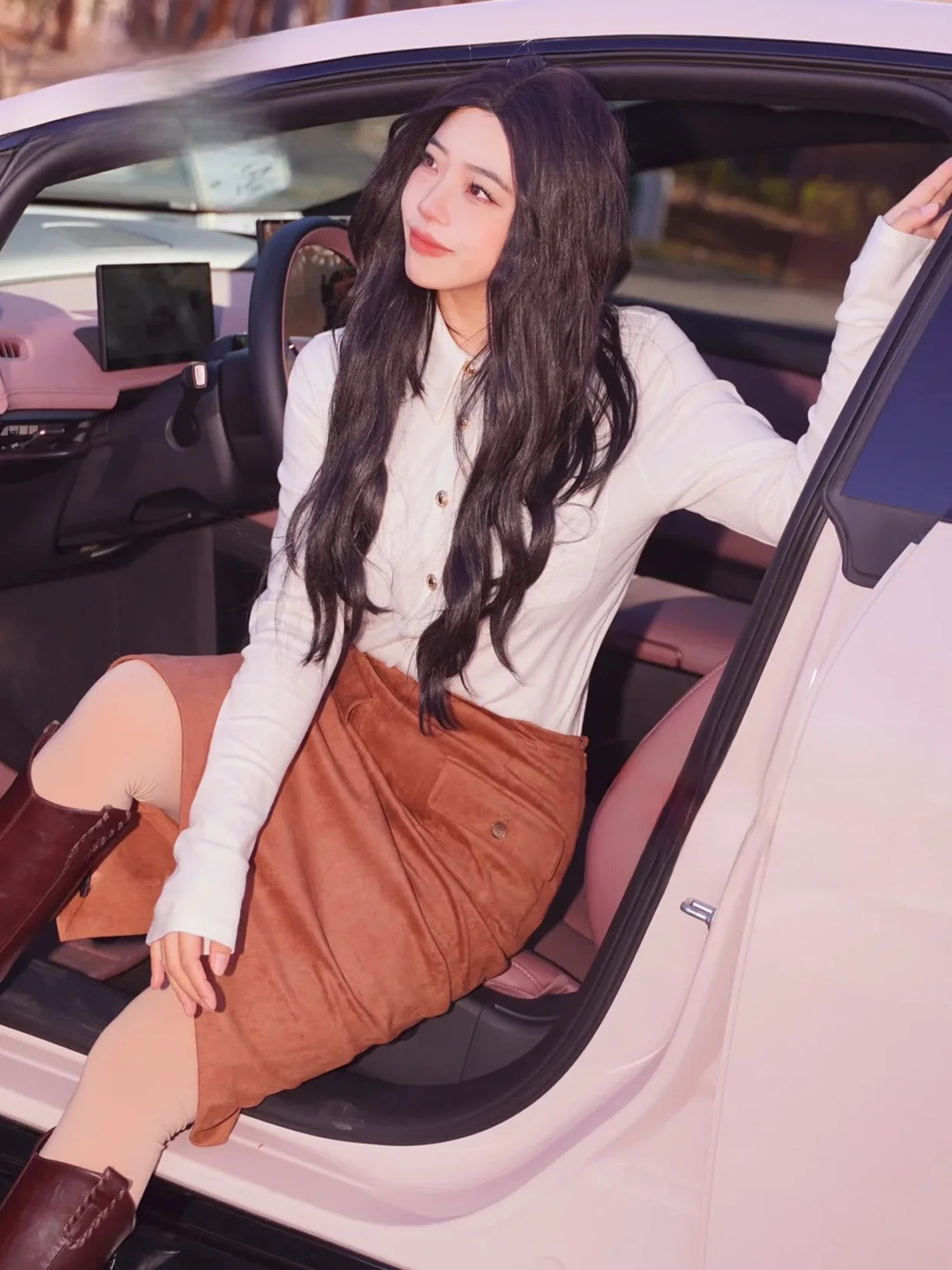 

Шерстяной лонгслив с воротником-стойкой цвета мокко для повседневной носки и прогулок, мягкий и удобный, французский стиль