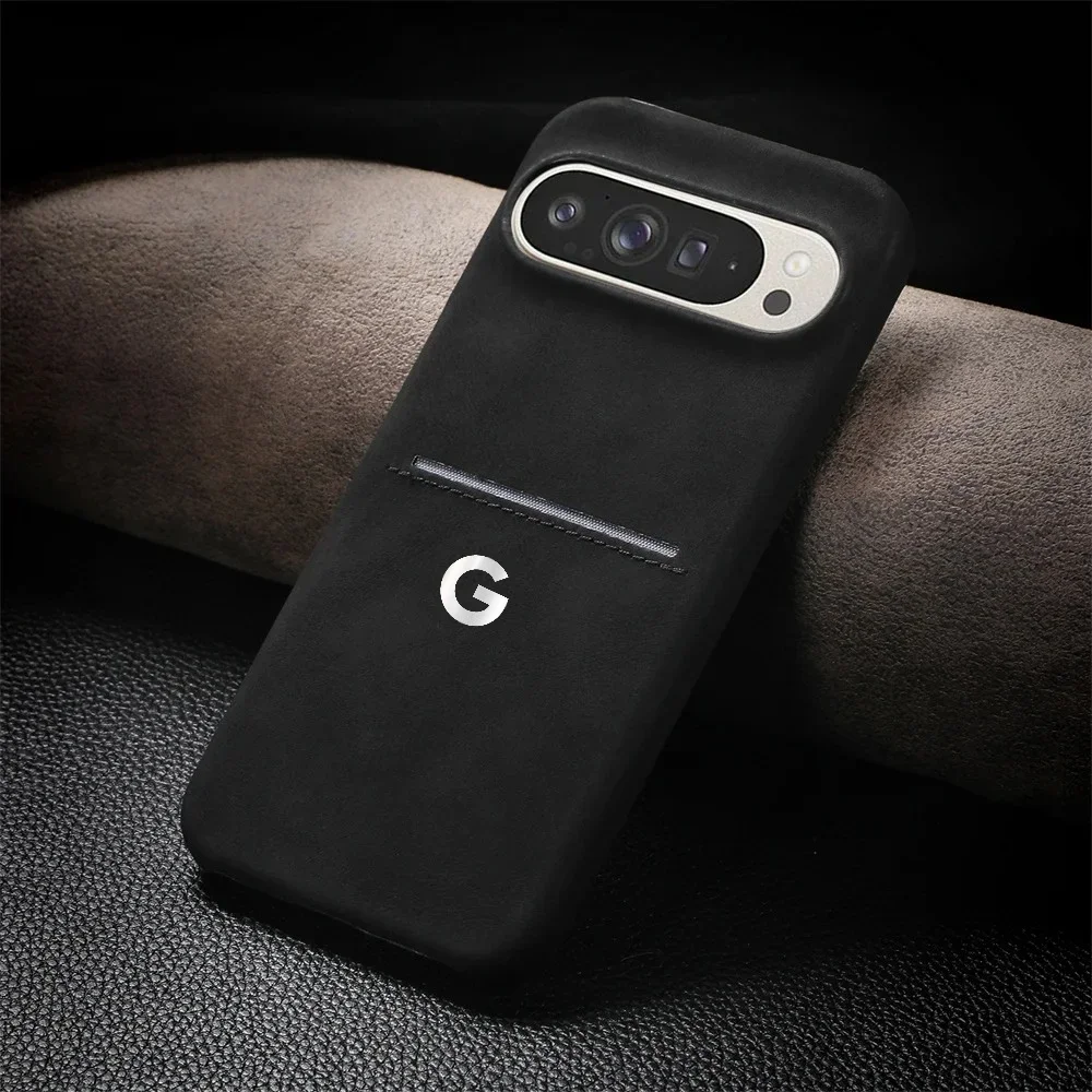 Hochwertige Retro-Business-Schafslederhülle für Google Pixel 11 10 9 ProXL 8 Pro mit Kartenfach, hautfreundlich, stoßfest, Schutzhülle. – Detail 2