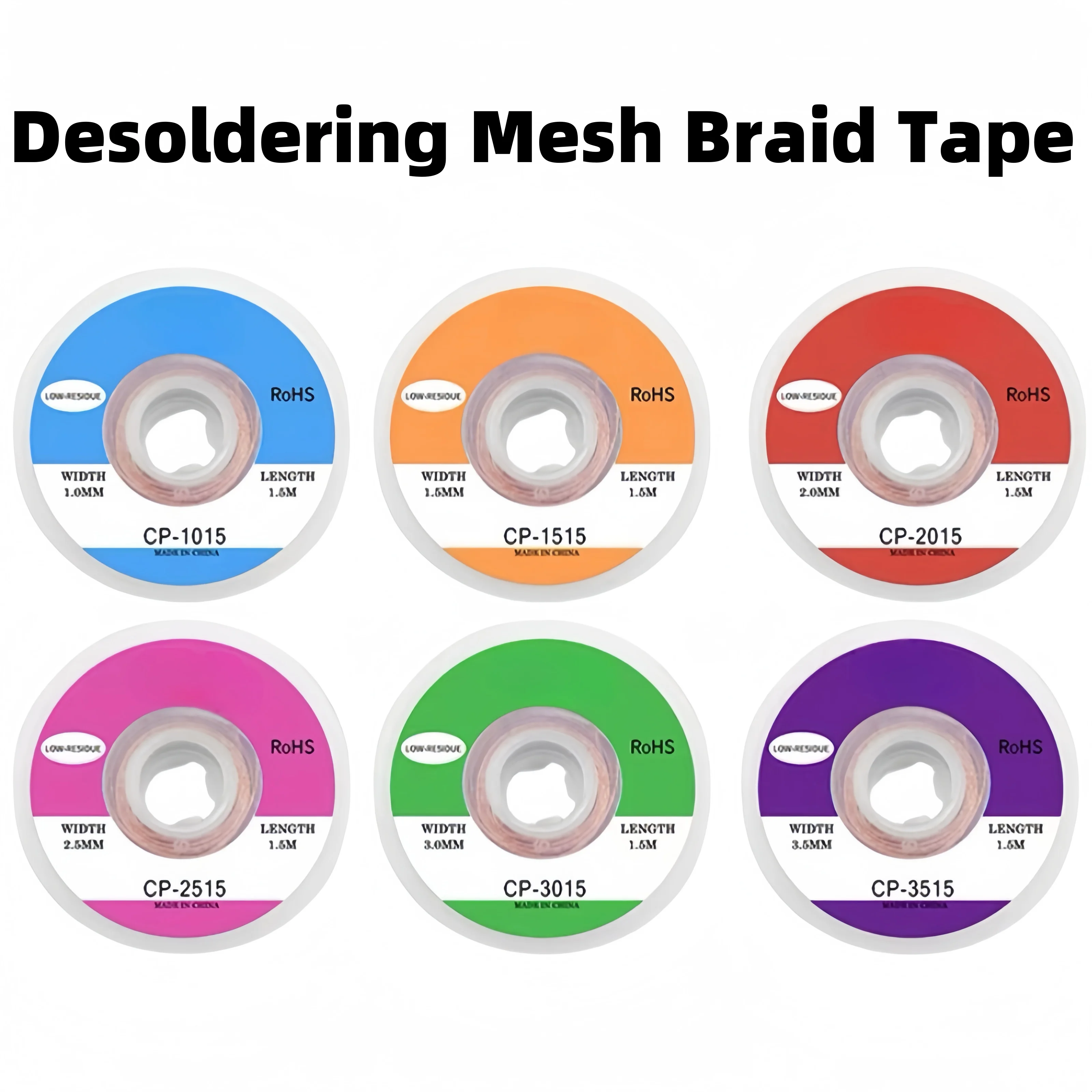 1/5/10PCS Desoldering Mesh Braid Tape Copper Welding Solder Remover 1~4mm Wire Soldering Wick Tin Lead Cord Flux BGA Repair Tool