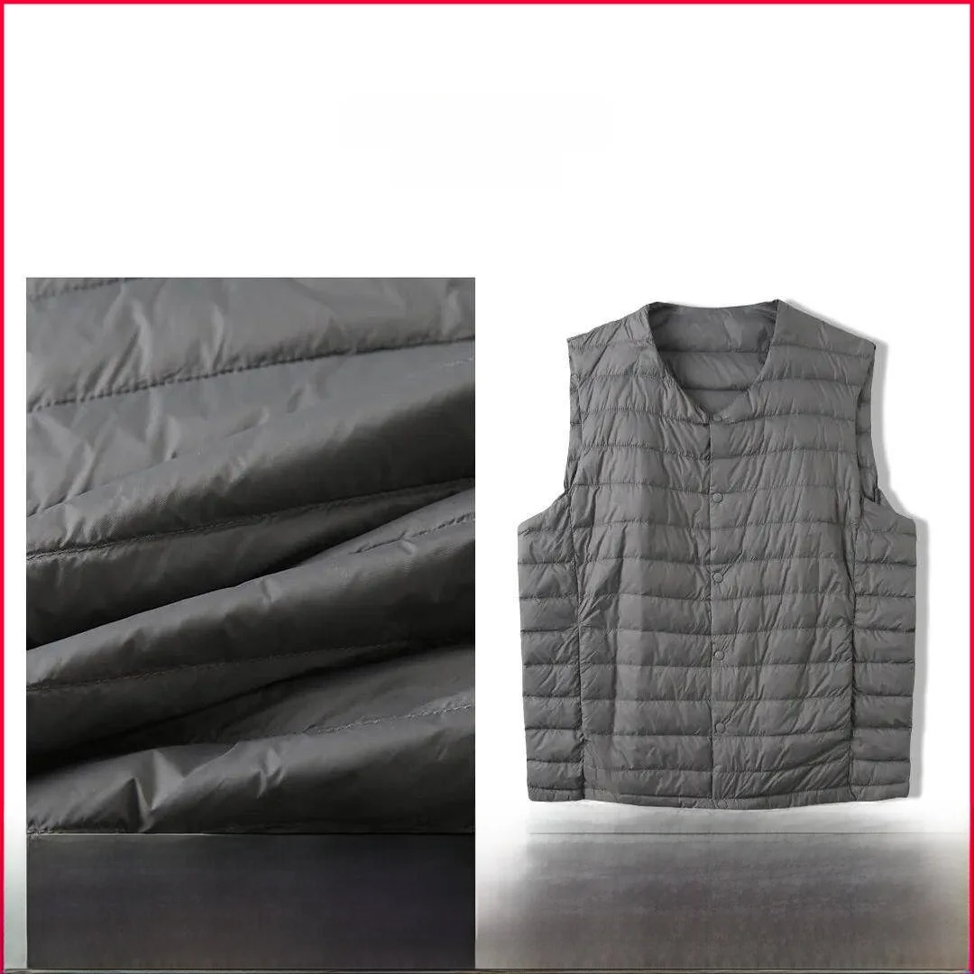 

Men's Casual High-loft down Vest Lightweight Warm 90 White Duck down Vest Fashionable Color for Daily Wear Autumn 2024