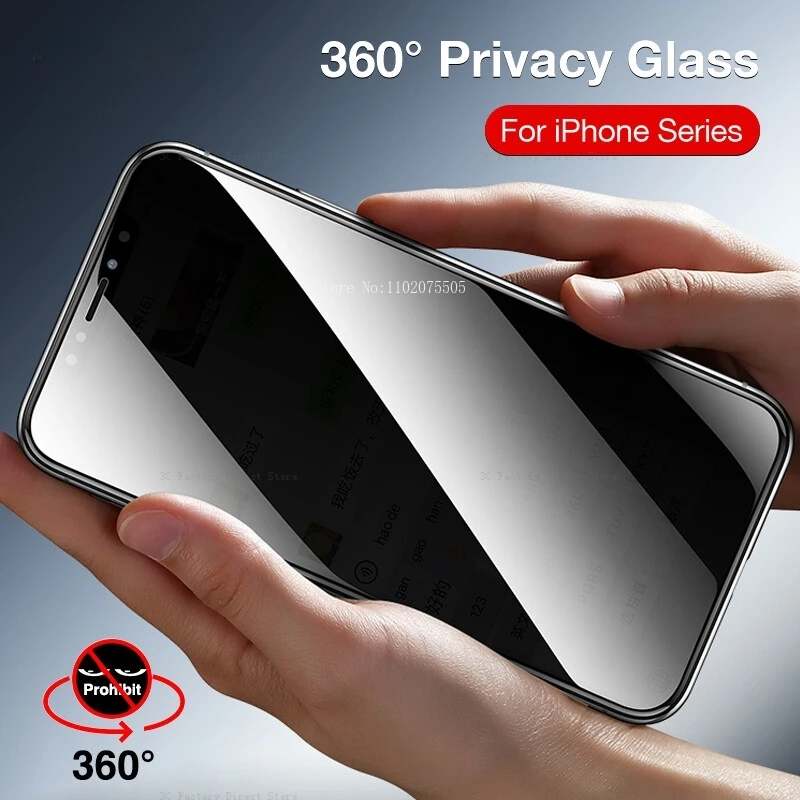 Privacy Screen Protector For iPhone 11 12 13 14 Pro Phone Glass For iPhone 15 Pro Max Xs Max XR 6 7 8 Plus SE2 Protective Glass