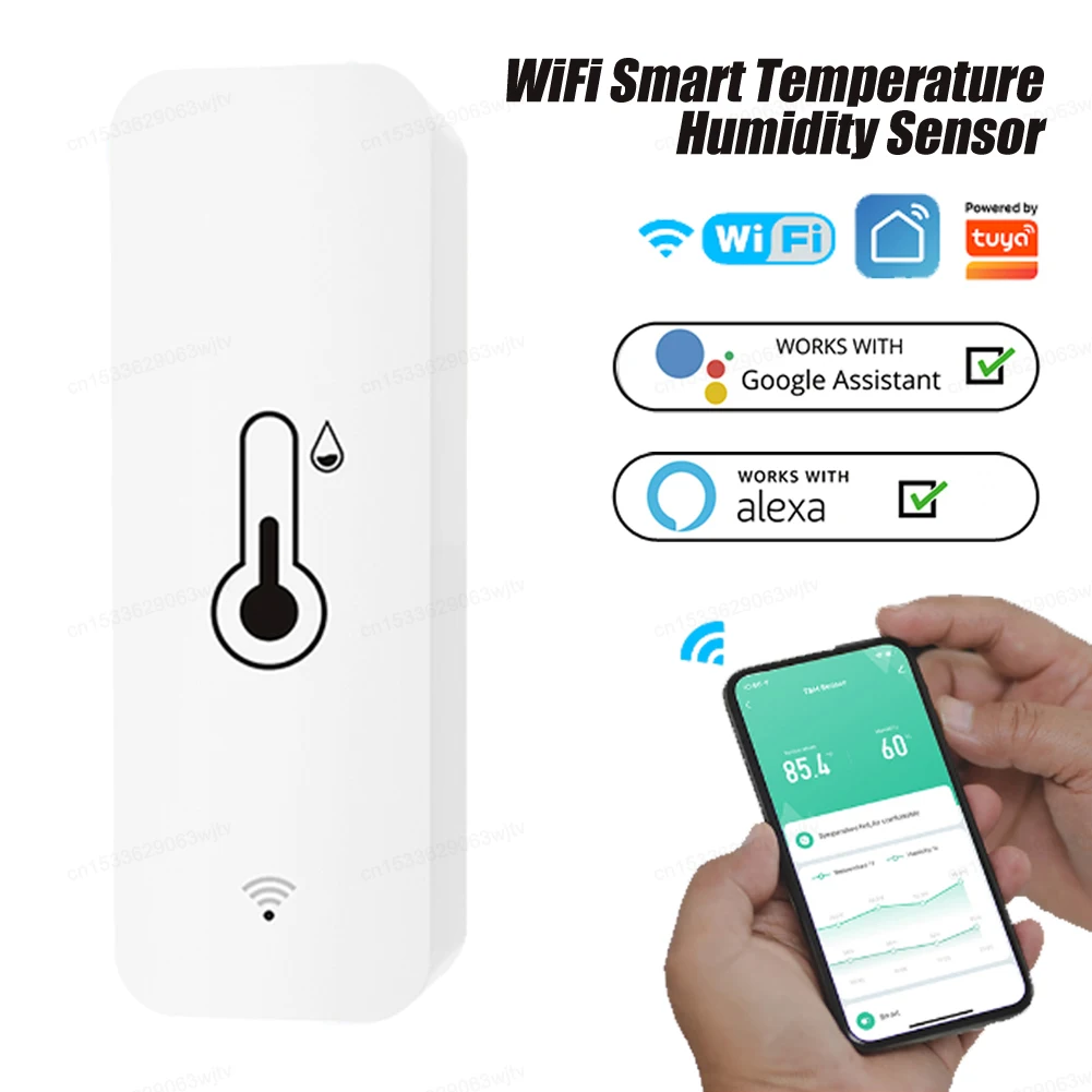 

WiFi Indoor Hygrometer Controller Monitoring Battery Powered Tuya APP Thermometer Monitoring Remote Control for Fridge Freezer