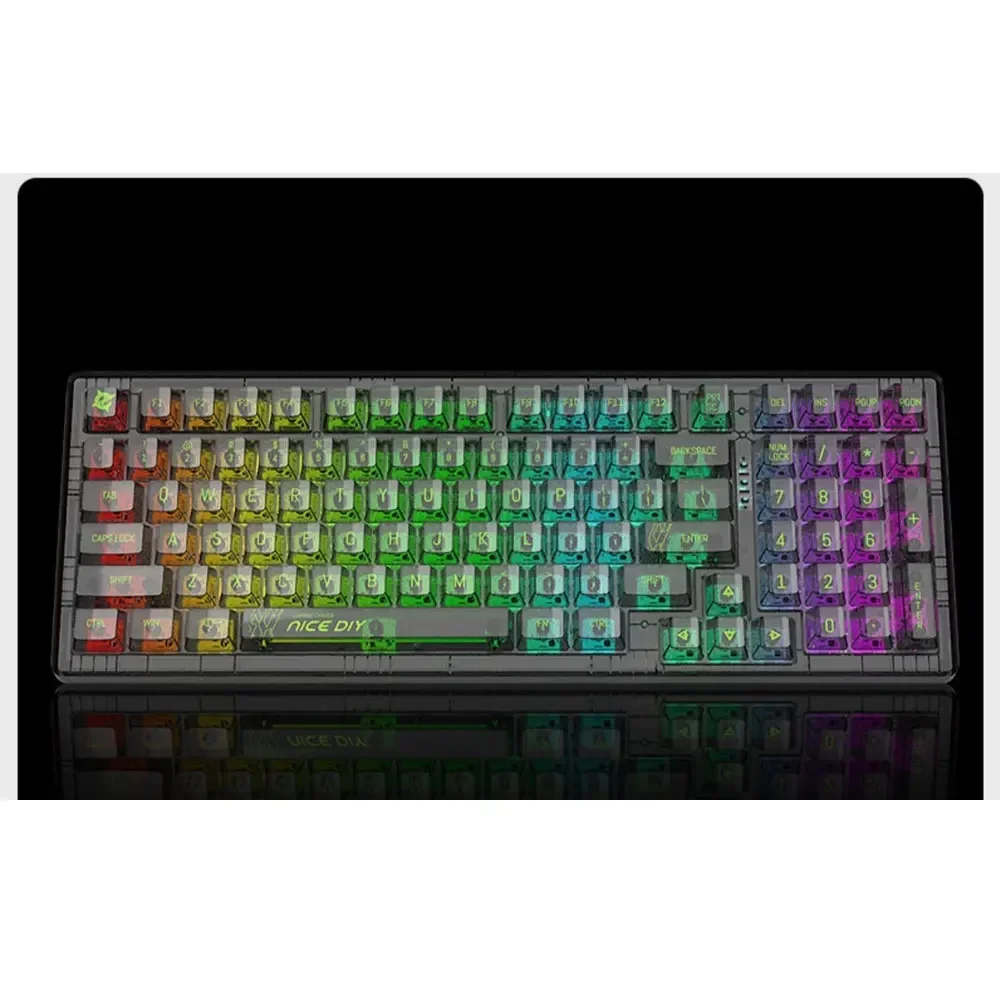 141 Keys Transparency Keycaps Full Set XAD Height PC Thermal Sublimation For 61 68 75 84 87 98 104 108 Mechanical Keyboard