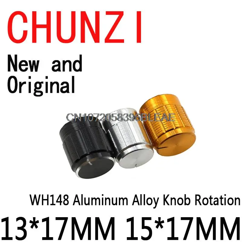 10PCS 13*17mm 15*17mm Potentiometer 13*17 15*17 Switch Volume Control Knob Black Silvery WH148 Aluminum Alloy Knob Rotation