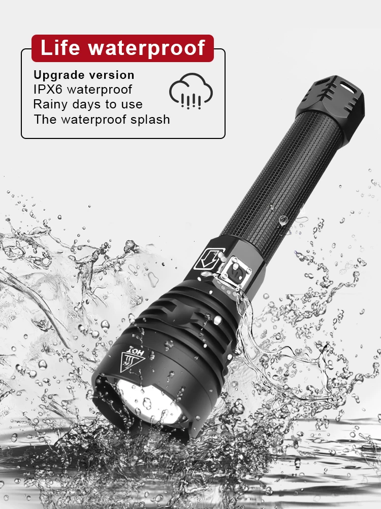 New XHP360 LED Flashlight 18650 Usb Rechargeable High Power Flashlights XHP90 Powerful Torch Light IPX6 Waterproof LED Lantern