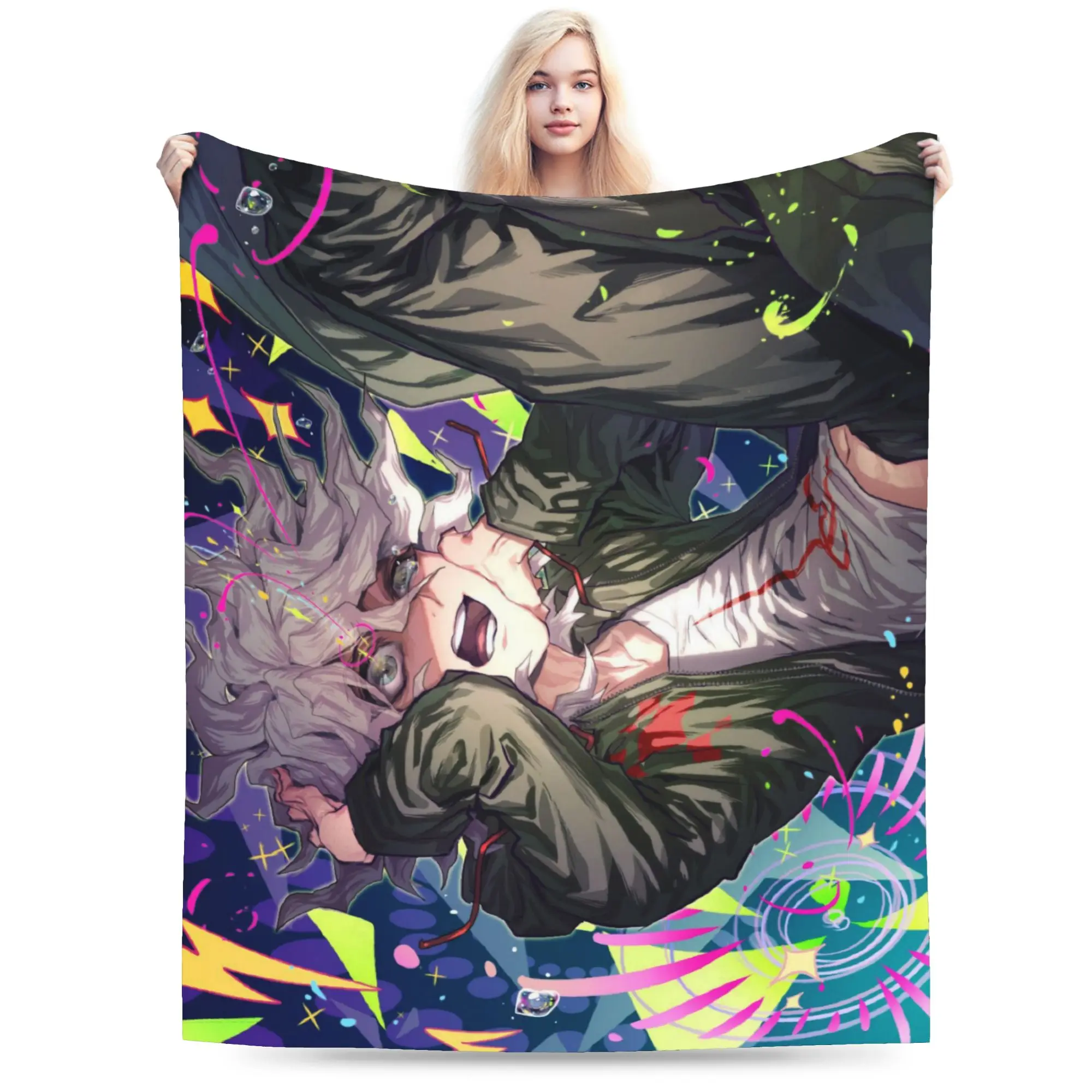 Nagito Komaeda The Ultimate Blanket Flannel  Multifunction Soft Throw Blankets for Bedding Plush Thin Quilt