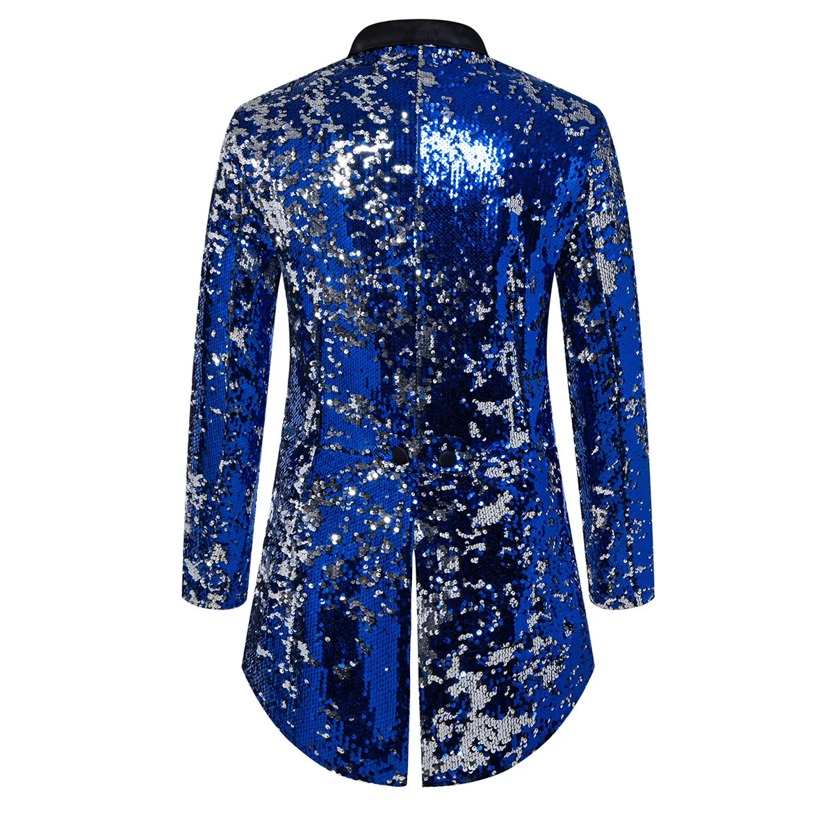 Blue Metallic Shiny Sequins Tuxedo Men\'s, Performance,Party Dress Coat, Fashion Long Cardigan Suit Jacket,Red, Gold Blazers