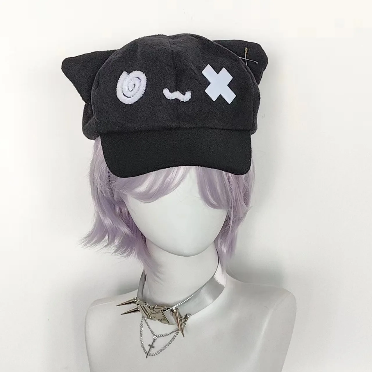 Y2k Black Cute Cat Ear Cap Outdoor Lolita Punk Sweet Harajuku Gothic Head Cap