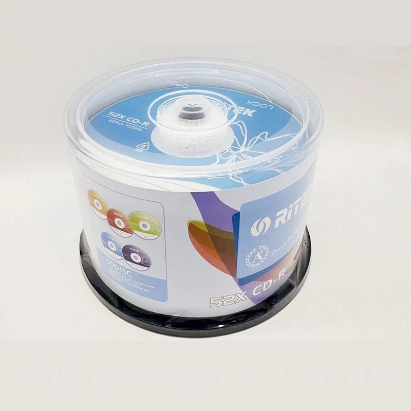 

Ritek Five Colors CD-R Blank Disks Recordable 700MB 80MIN 52X 50 CD Discs