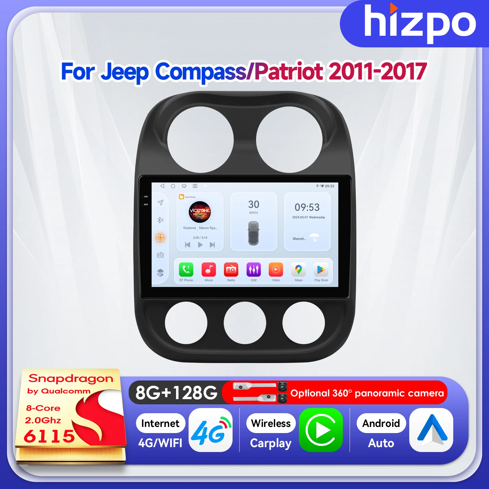 Hizpo 10.1" Carplay…