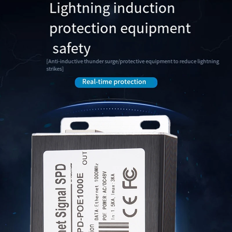 Jednokanałowy gigabitowy sygnał POE POE Ethernet 1000Mbps SPD zabezpieczenie dla części kamery IP CCTV