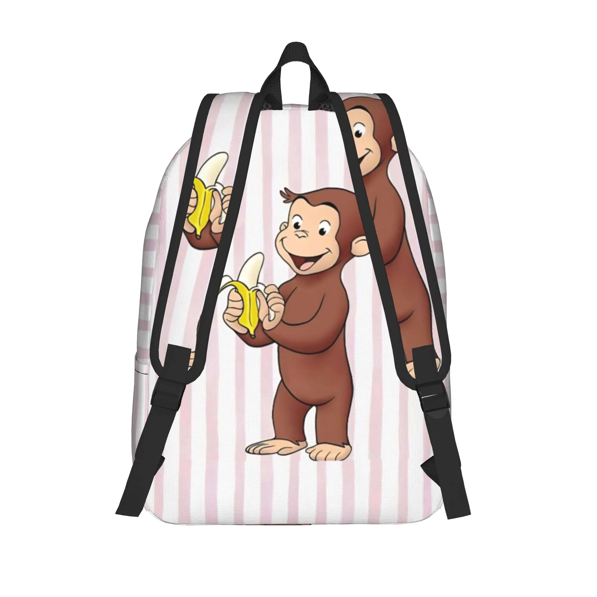 Curious Monkey Georges Cartoon Casual Backpack Lightweight Student Business TV Series Daypack for Men Women Laptop Shoulder Bag