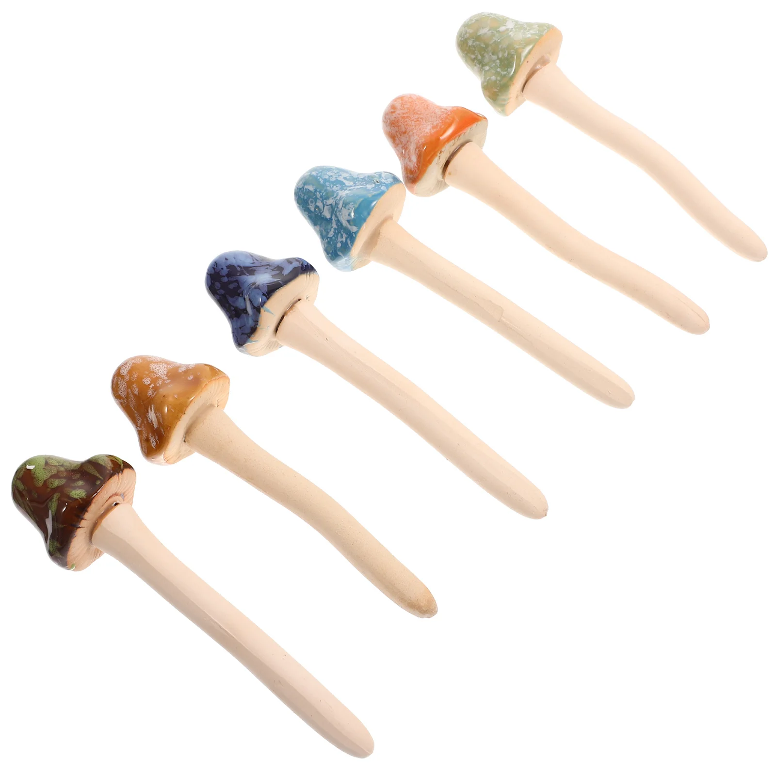 

Yardwe 6pcs Mushroom Ornament Set Solar Ground Light Garden Decor Growing Kit Plant Pot Stakes Mini Decoration