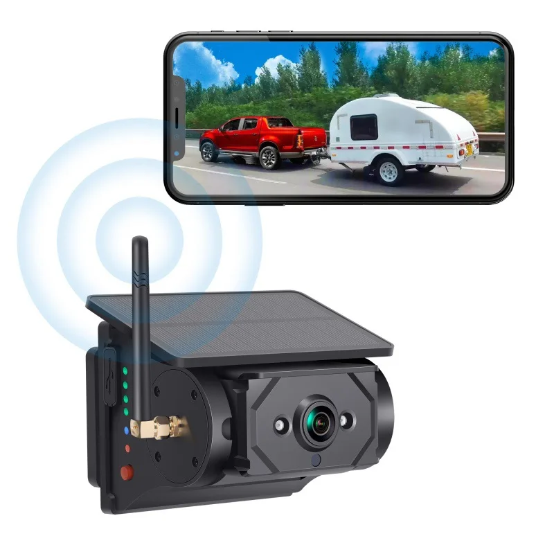 Wireless Solar AHD Waterproof Car Camera Wi-Fi Magnetic Installation Smartphone App for Truck Caravan Monitoring Reversing Aid