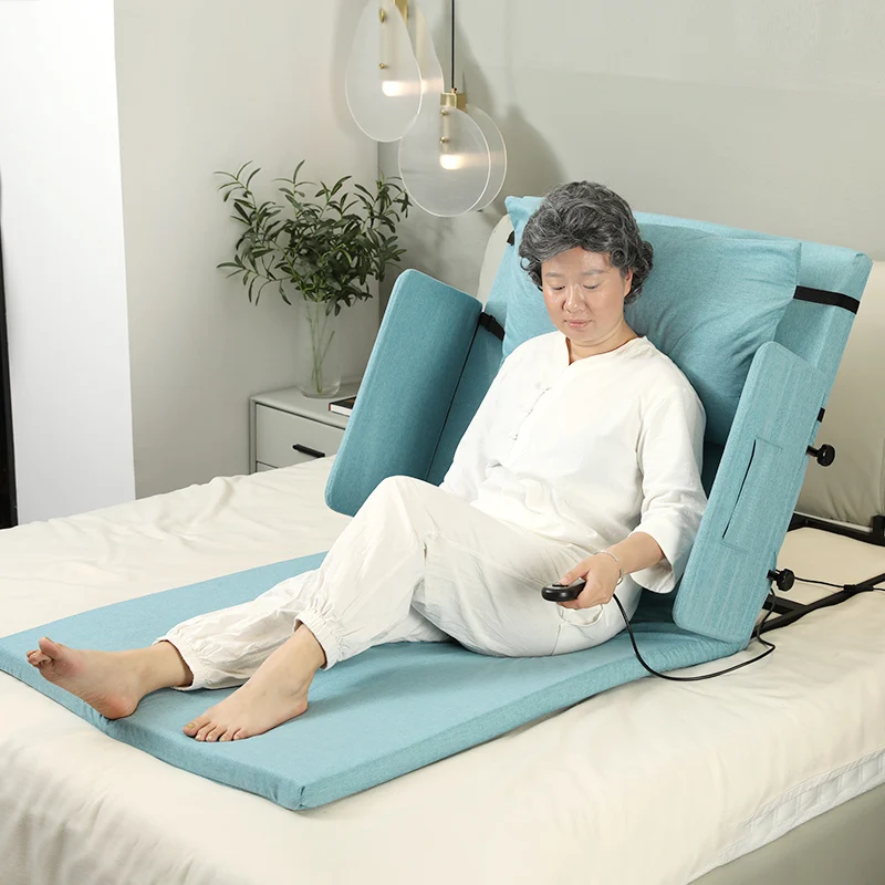 Electric Adjustable Bed Wedge Backrest Guardrail Foldable Lift Mattress For Bedridden Patients Modern Steel Frame Home Hotel Use - view 3