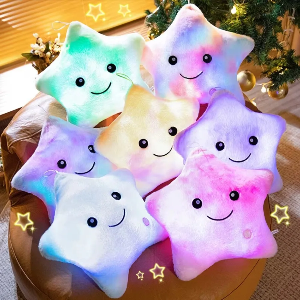 LED Electronic Star Plush Toy Star Soft LED Star Doll Toy Baby Kid Toys Home Decoration Soft Star Pillow