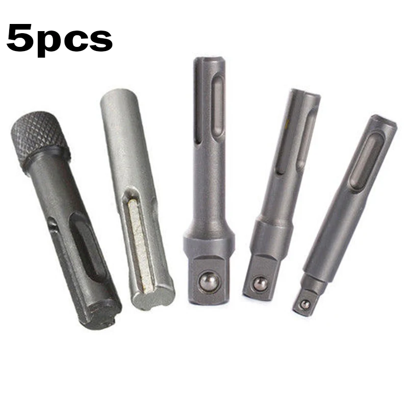 SDS Plus Socket Driver Drill Bit adattatore mandrino con gambo esagonale 5 pezzi Set cuscinetto a sfere caricato a molla tiene saldamente le prese