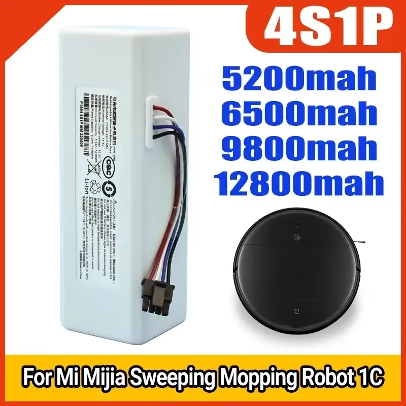 

14V 12800mAh P1904-4S1P-MM Battery For Xiaomi Mijia 1C STYTJ01ZHM Robot Vacuum Mop Cleaner Accessories Parts original