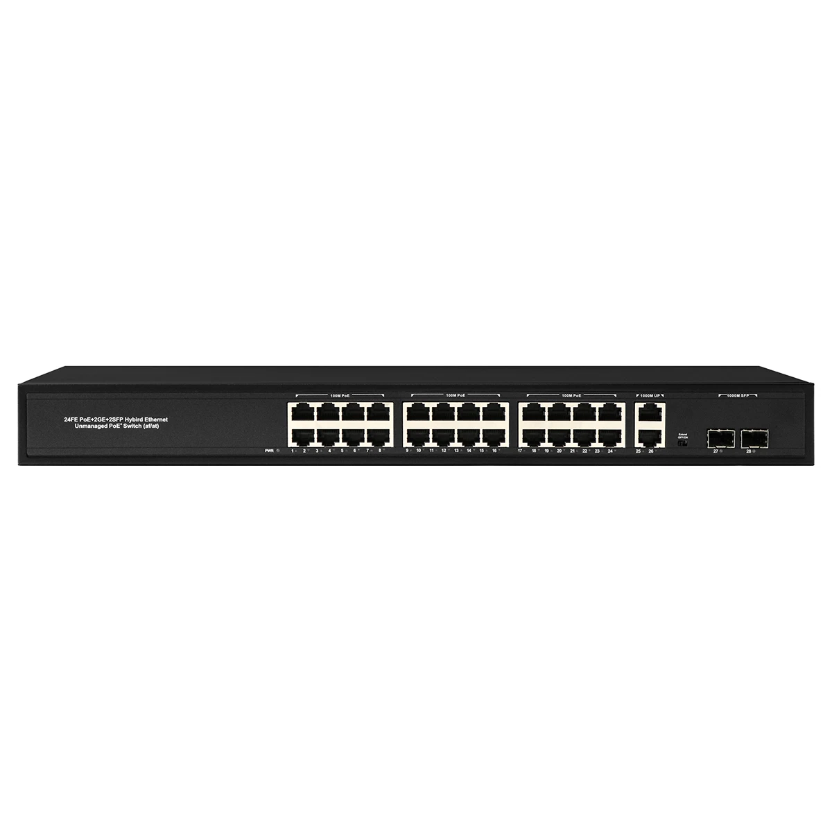 Rack Compliant 24 port CCTV unmanaged gigabit poe fiber switch