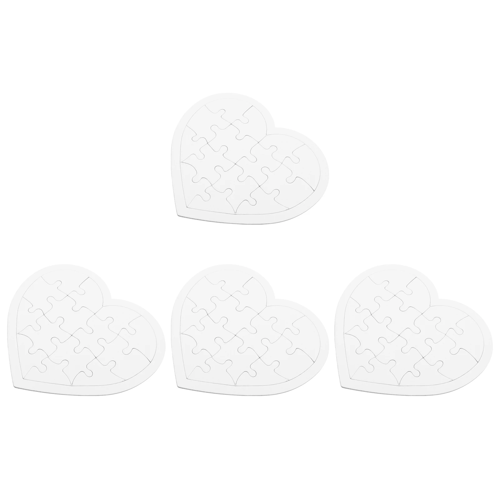 

Blank Heart Shaped Puzzle Pieces 4 Sets Kids Coloring Photo Paper Drawing Doodle Board Mini Toys DIY Puzzles Supplies