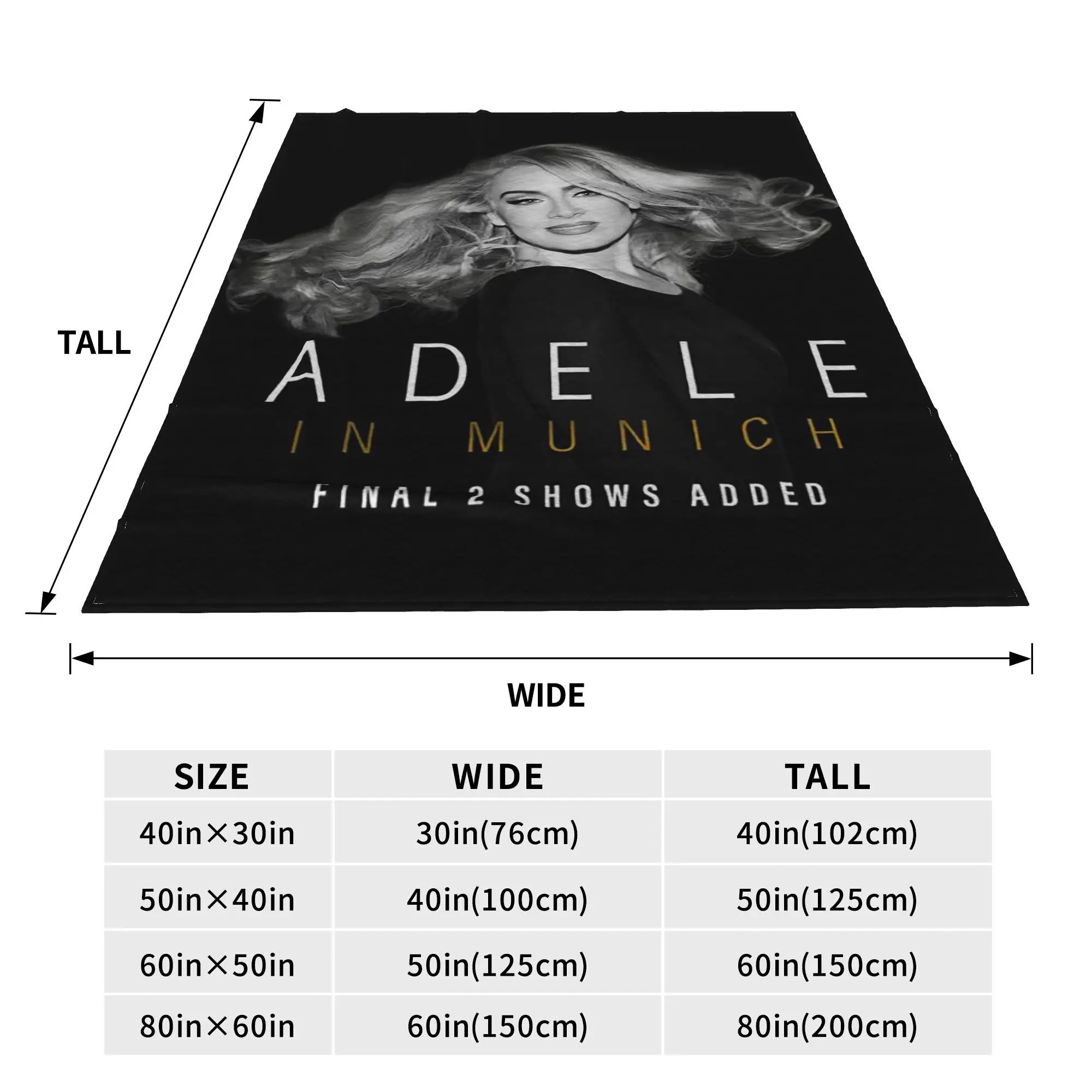 Flannel Throw Blanket Cool Singer Adele Tour 2024 Music Album Warm Plush Blankets Soft Bedding for Bed Living room Travel Couch