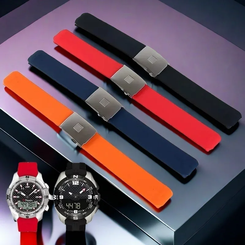 

20mm 21mm Silicone strap For Tissot 1853 Tengzhi T-Touch original T013 rubber watch band T047T081T33 Men's Bracelet accessories