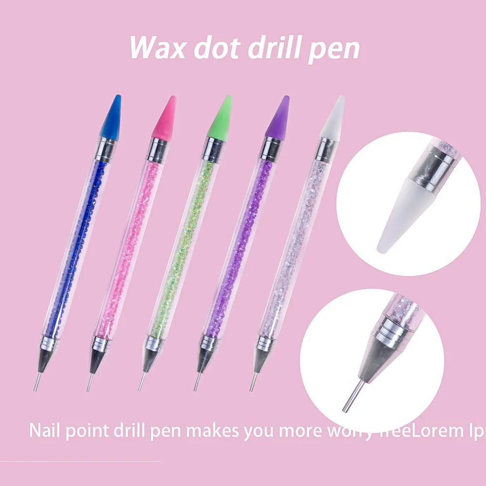 Strass-Aufnahmestift, Doppelseitiger Wachsstift für Nägel, Edelsteine, Kristalle, Nieten, Maniküre, Nagelkunst, DIY-Dekorationswerkzeug – Detail 2