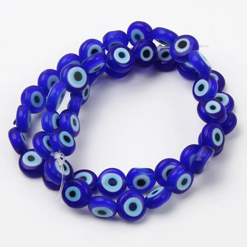 Braccialetto Liuli Evil Eye da 8mm con occhi piatti in vetro gioielli di moda bracciali con perline di cristallo sfaccettato per gioielli da donna