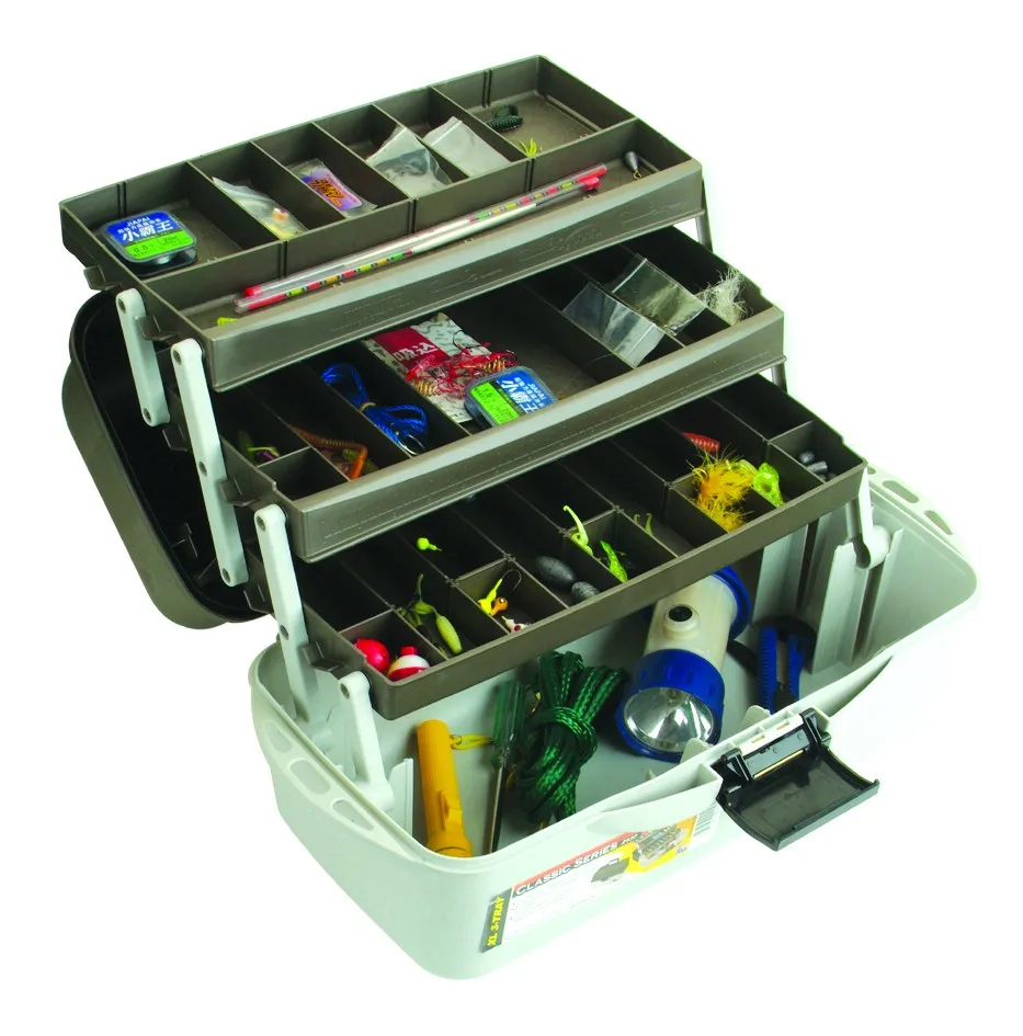 

Multi-Functional Personalized Tackle Boxes/ 20" Plastic Tool Storage Box - Three Retractable Drawers and Cases