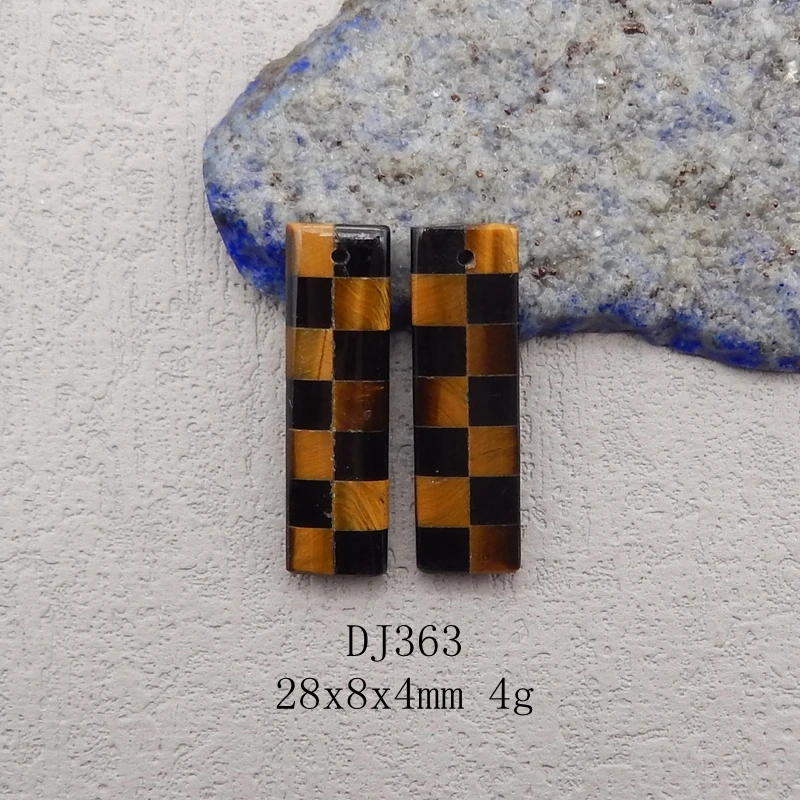 Natural Stone Tiger-Eye Obsidian Earring Bead,Fashion Jewelry Intarsia Earrings For Women 36x9x4mm 5g