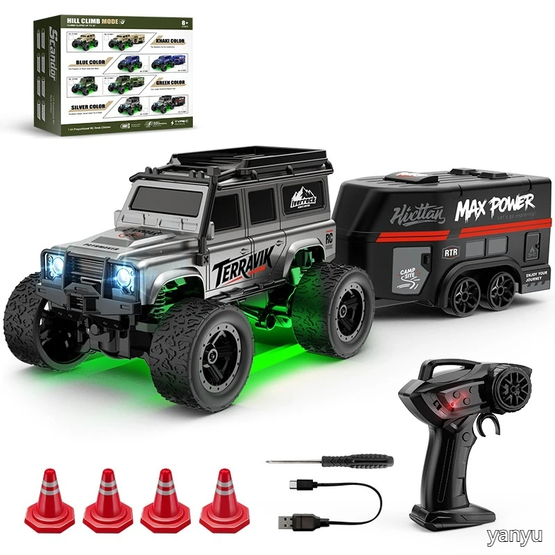 

New Product 1: 64 Mini Climbing Remote Control Car with Drag Box Full Scale Off Road Vehicle Children's Toy Model