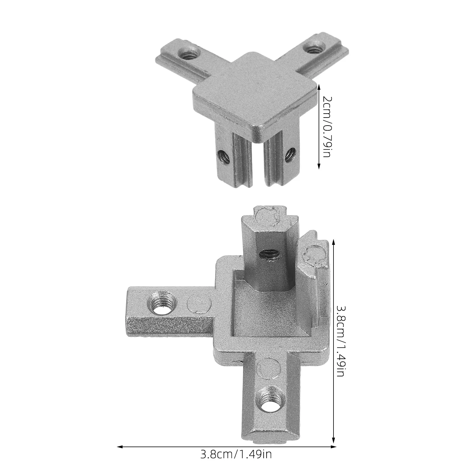 6pcs 3-Way End Corner Bracket Connector For T Slot Extrusion Durable Diecast Aluminum Alloy Right Angle Fixing Brackets For