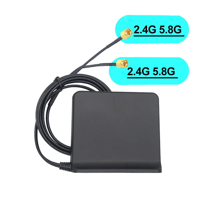 Antena 2.4g 5.8g com Base Magnética 12dbi SMA Masculino TS9 WLAN WiFi Dual Band Omni Antena para Roteador com Cabo RG174 de 3m