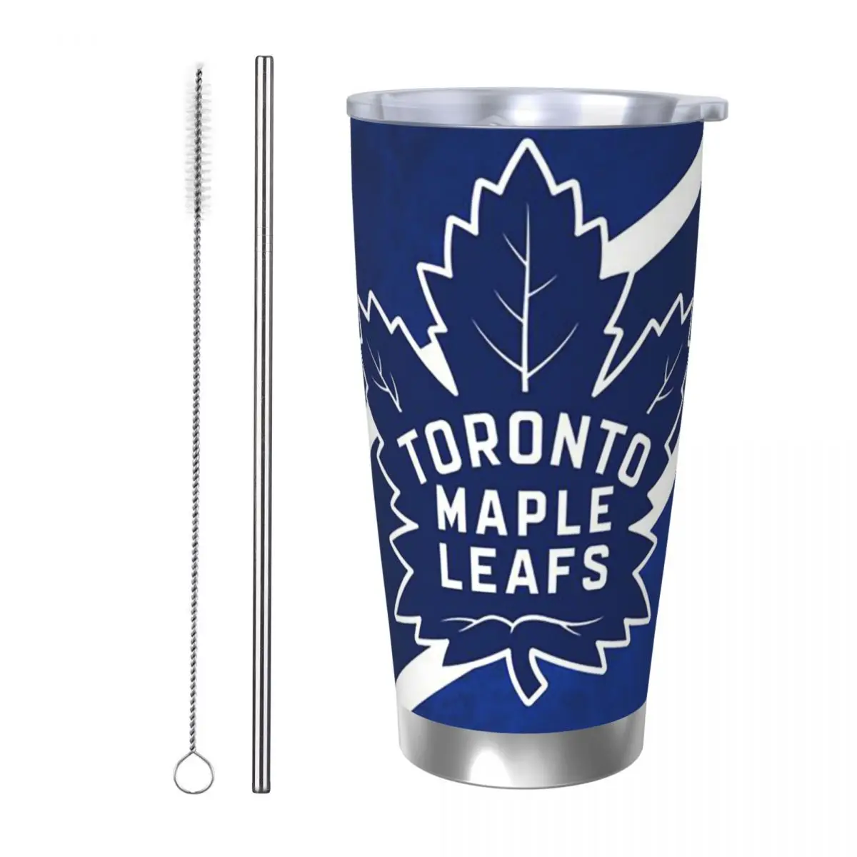 Toronto Maple Leafs Stainless Steel Tumbler Vacuum Insulated Mugs Thermal Cold Cups Straw With Lid 20oz