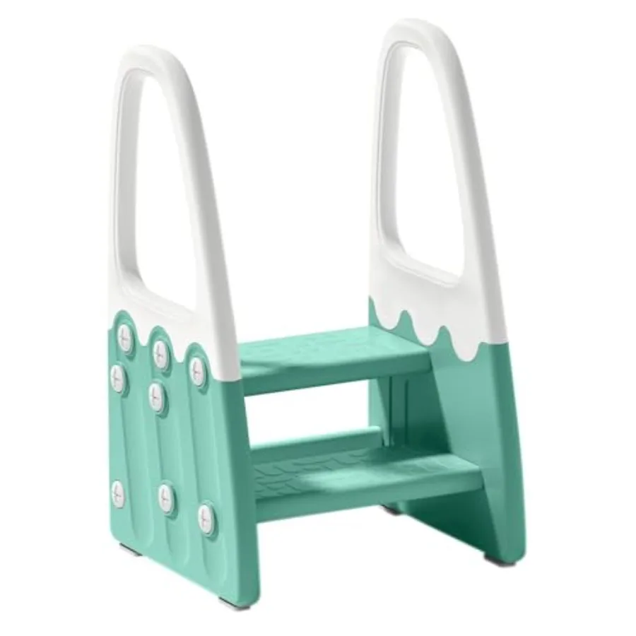 

Two Step Stool with Handrails for Toddler and,Standing Learning Stool Tower for Bathroom Sink, Potty Training, Step Up Learning