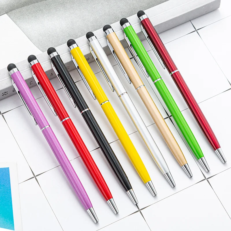 1Pcs 2 In 1 Metal Stylus Pens with Ballpoint Pens Touch Screen Pen for All Capacitive Screen Phone Tablet or Handwritten