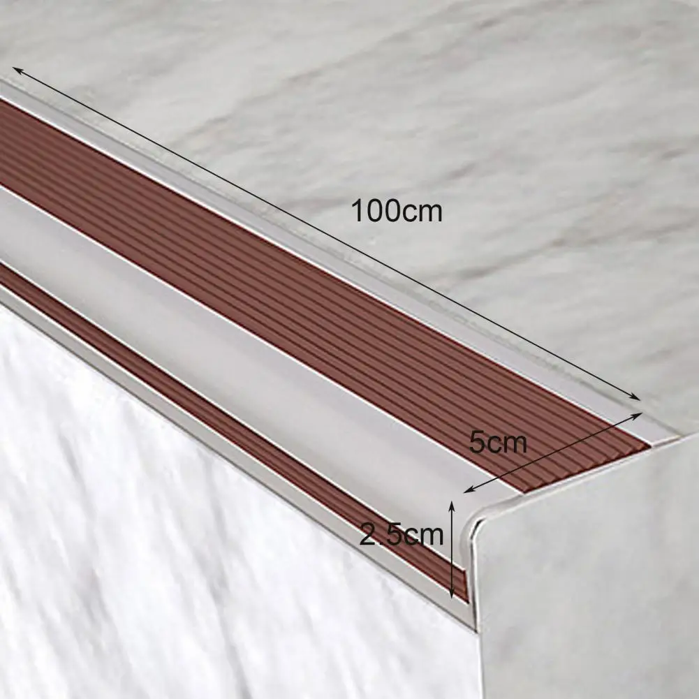 100/200cm Stair Safety Strip Self-Adhesive Stair Edge Protector Non-Slip Stair Edge Stripe Indoor Outdoor PVC Anti-slip Strip