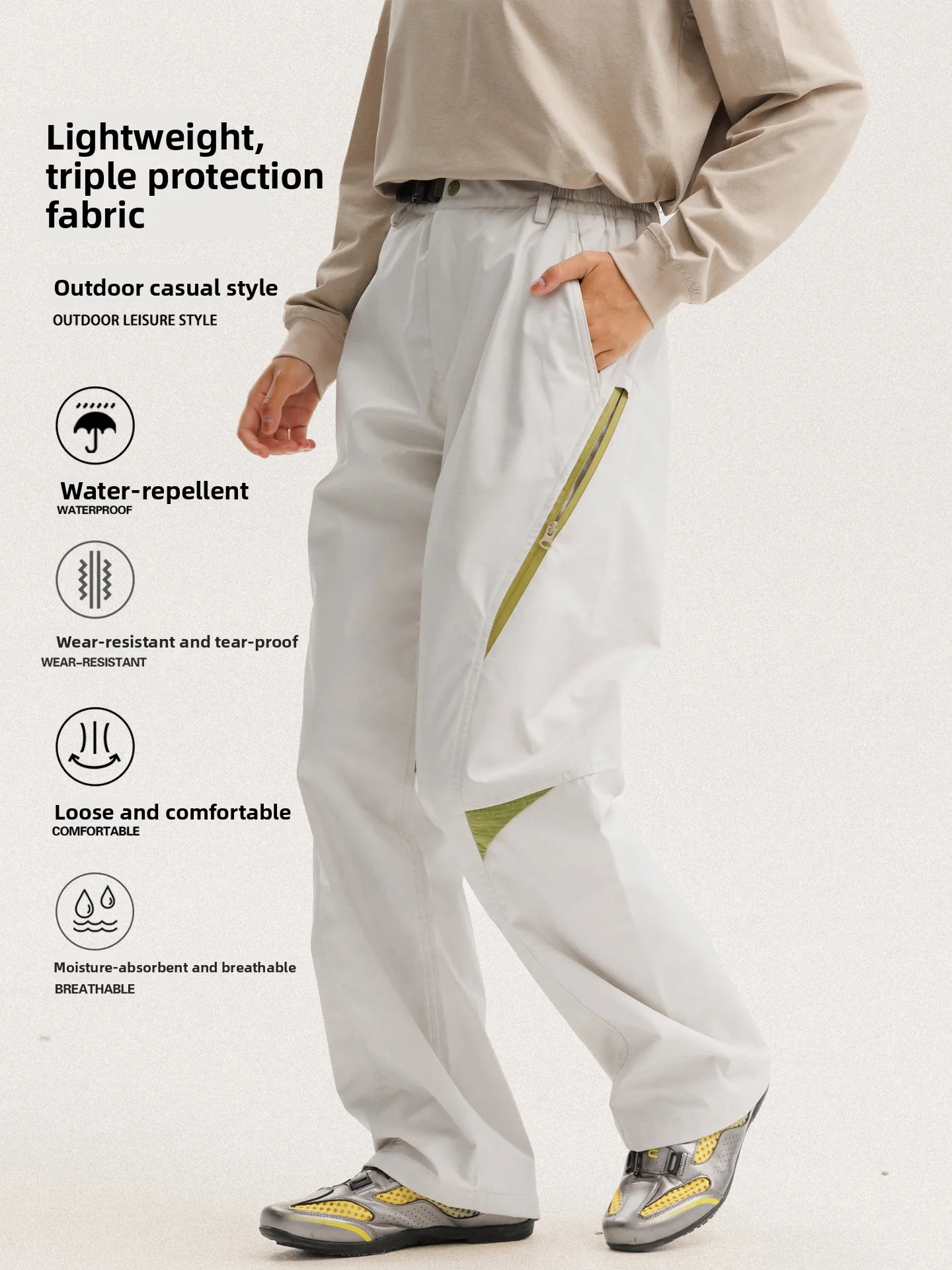 Lightweight Outdoor Soft  Workwear Trousers Men's Women's Loose Straight Casual Sports Pants Breathable Waterproof