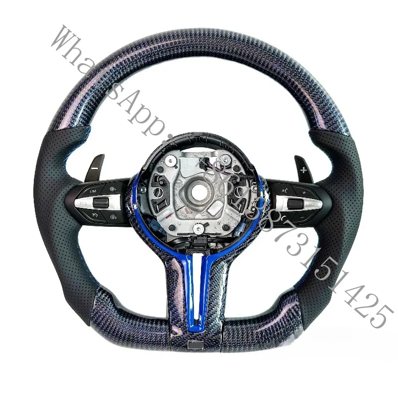 

Suitable blue carbon fiber steering wheel F35 F10 F80 F20 F30 F22 F31 F32 F33 F36 M2 M3 M4 M5 M6 Series sports steerin