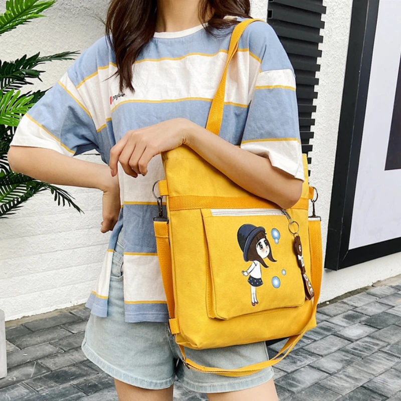 2022 Spring Summer New Bubble Girl Korean Style Shoulder Canvas Bags Fashion Campus College Student Class Handbag