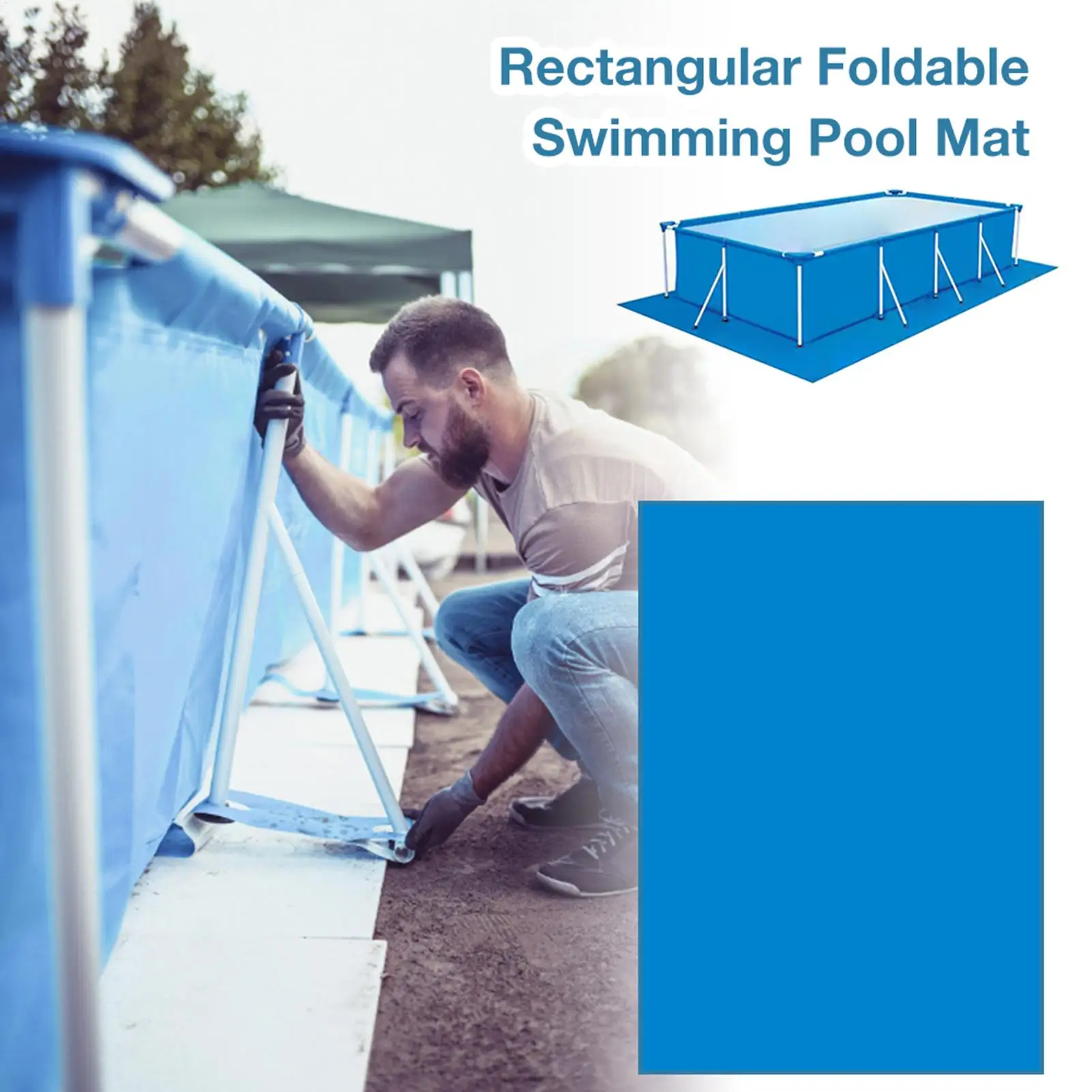 Alfombra de piscina impermeable de PE, tela para suelo de piscina, revestimiento de suelo de piscina, almohadilla de tela para suelo de suelo de piscina Rectangular de alta resistencia