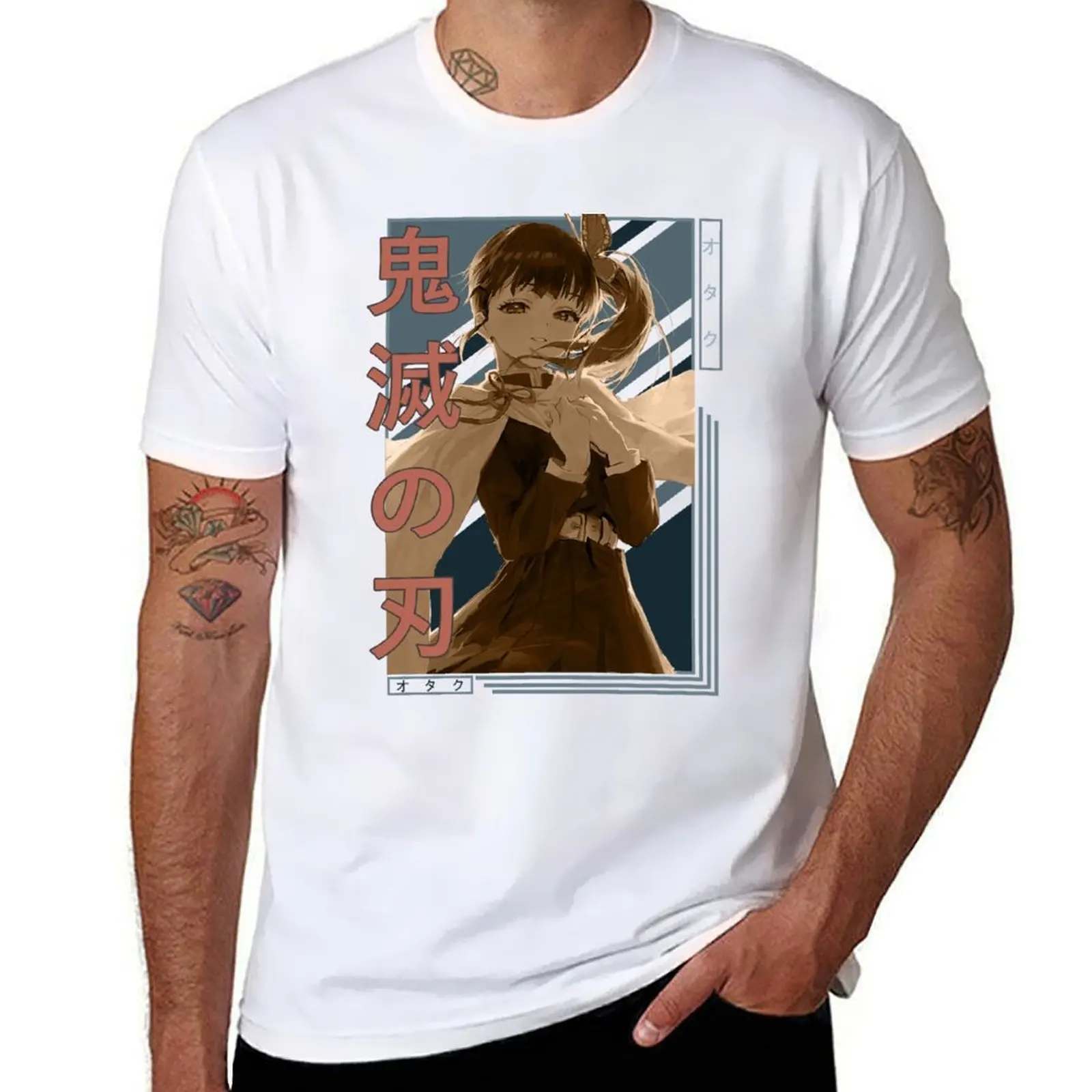 

Kanao Tsuyuri Retro Blue Black Design T-Shirt anime t shirts oversize man t shirt graphic T-Shirt