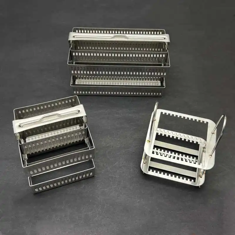 

Laboratory stainless steel staining rack, glass slide rack, vertical rack 26, 30, 40, 60 slide biological slicing rack, patholog