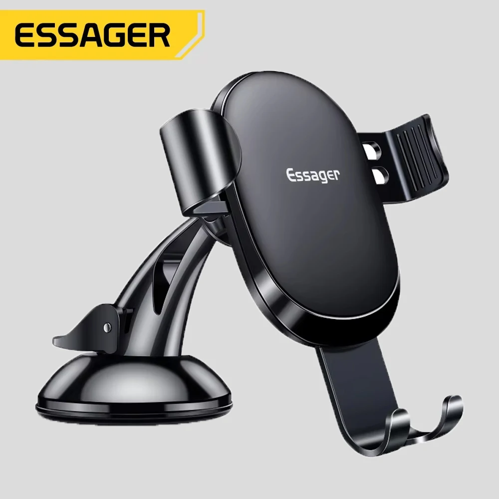

Essager Gravity Car Phone Holder For iPhone 16 15 Samsung Universal Mount Holder For Phone in Car Cell Mobile Phone Holder Stand