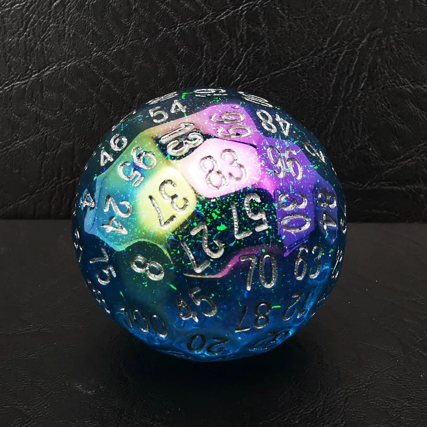 Bescon Dazzling 100 Sided Dice, Game Dice D100, Polyhedral Solid 100 Sides Dice 45MM in Diameter (1.8inch)