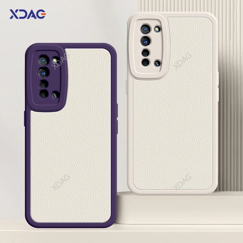 

Original Lamb Skin Leather Phone Case for OPPO FindX2 Find X2 Lite Neo X2Lite 5G Shockproof Litchi Grain Soft Back Cover Housing