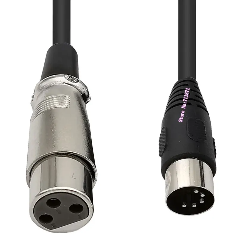 5Pin DIN Male 3Pin XLR CANNON Male Female Audio Cable LIne 5 needle 5P MIDI to 3P XLR Female Male Audio Cord Wire 5P DiN 3P XLR