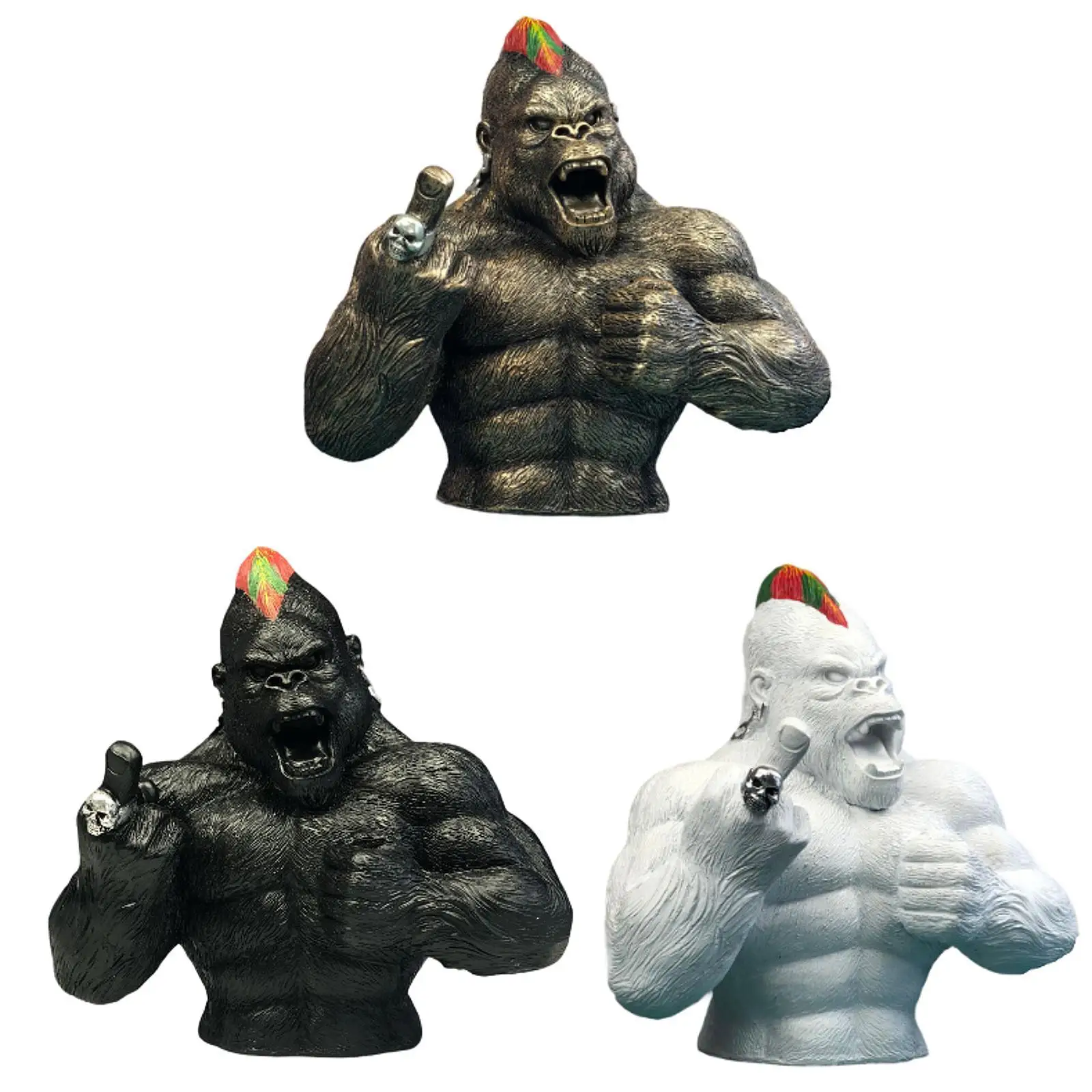 Resin Figurine Gift Artwork Gorilla Statue for Bedroom Fireplace Living Room