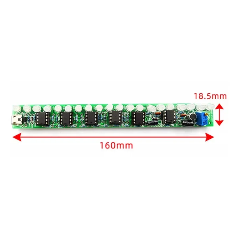 USB audio spectrum lamp kit LED car volume level indicator music audio display circuit board to increase the hands-on ability