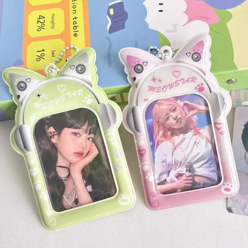Hot Sale 3-Inch Photo Storage Card Earphones Element Photo Frame Korean Kpop Idol Photo Card Protective Case Backpack Pendant